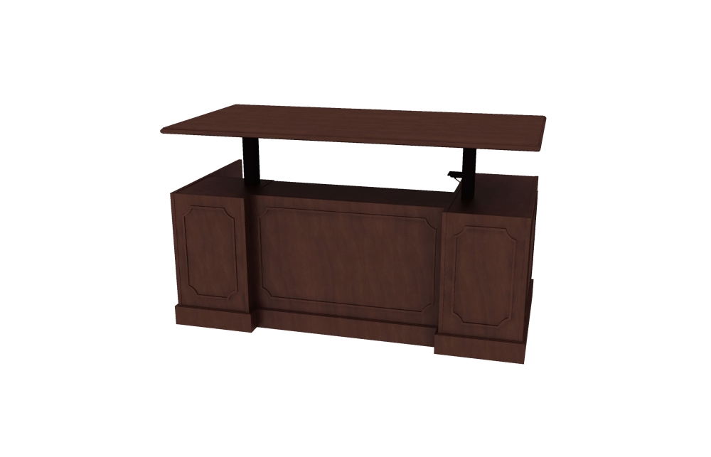 Height Adjustable Single Ped Desks with Tray/Box/File Pedestals (Left: 46-3066LPSSTS, 46-3672LPSSTS; Right: 46-3066RPSSTS, 46-3672RPSSTS)
